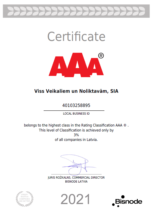 AAA certificate