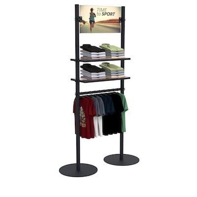 CLOTHES RACK WITH ADVERTISING