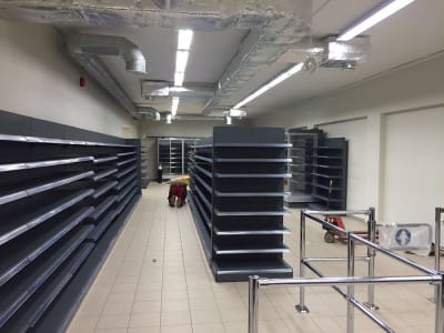 Delivery of new store equipment - store shelves - Top store, Viesturu prospekts