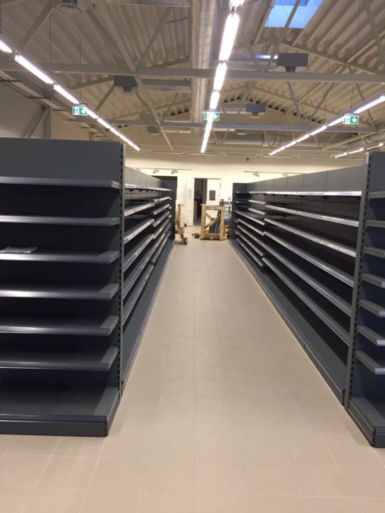 Delivery and installation of new store shelves - VVN.LV