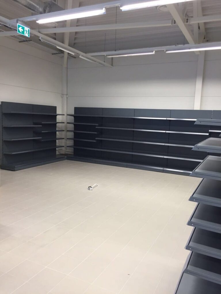 Black store shelves