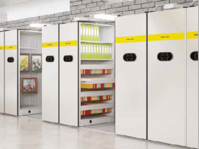 MOVABLE SHELVING WITH SOFT TOUCH ELECTRIC DRIVE