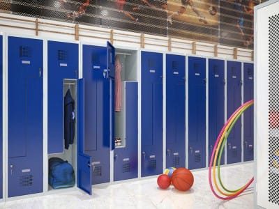 WARDROBE LOCKERS WITH Z-SHAPED DOORS