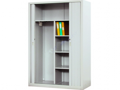 METAL CABINET WITH JALOUSIE DOORS